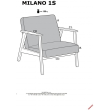 Fotel tapicerowany prl / vintage Milano orzech / oliwka Castel 39 Halmar