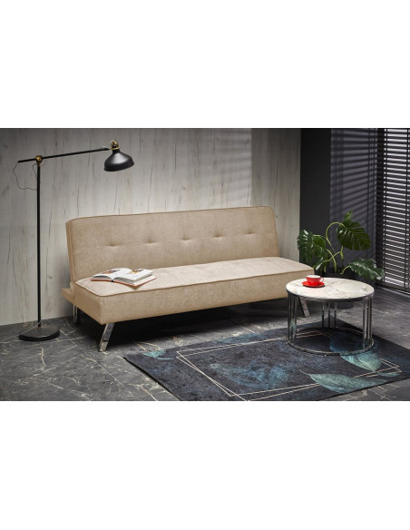 Sofa 3 osobowa rozkładana na nóżkach Carlito 173cm beżowa Halmar