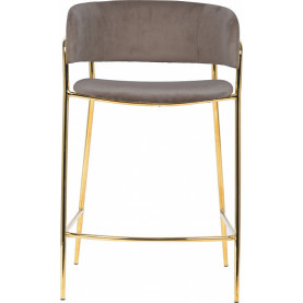 Krzesło barowe na złotych nogach Evia 66cm beżowe 2