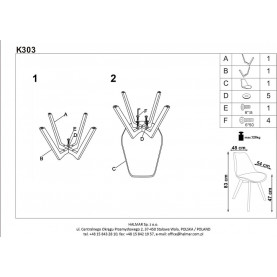 Krzesło tapicerowane Kris K303 Ciemno Niebieskie Halmar 2