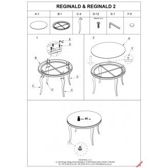 Stół szklany okrągły Reginald 120cm - Halmar | Biały marmur