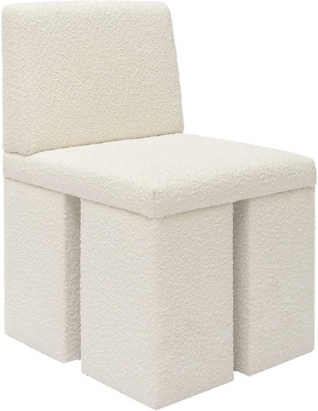 Krzesło designerskie tapicerowane Object106 Boucle kremowo-beżowe NG Design