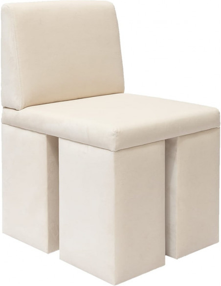 Krzesło designerskie welurowe Object106 piaskowe NG Design