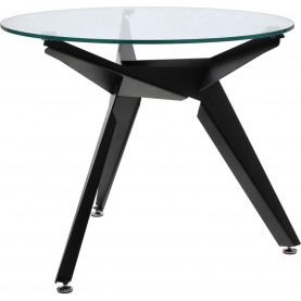 Stół szklany okrągły Troy 90cm transparentny / czarny Intesi 2