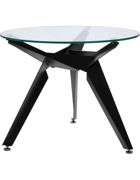 Stół szklany okrągły Troy 90cm transparentny / czarny Intesi