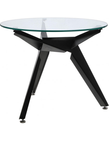 Stół szklany okrągły Troy 90cm transparentny / czarny Intesi