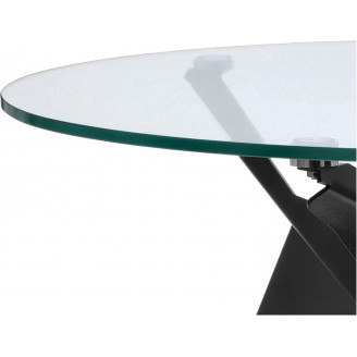 Stół szklany okrągły Troy 90cm transparentny / czarny Intesi