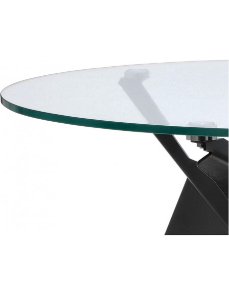 Stół szklany okrągły Troy 90cm transparentny / czarny Intesi