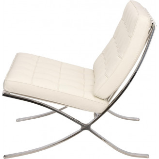 Fotel skórzany pikowany BA1 biały D2.Design | Luksusowy Design