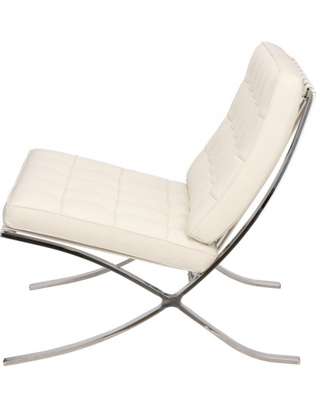 Fotel skórzany pikowany BA1 biały D2.Design | Luksusowy Design