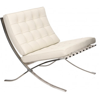 Fotel skórzany pikowany BA1 biały D2.Design | Luksusowy Design