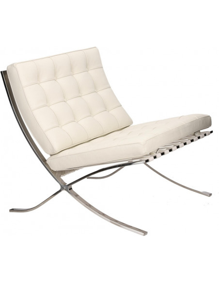 Fotel skórzany pikowany BA1 biały D2.Design | Luksusowy Design