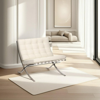 Fotel skórzany pikowany BA1 biały D2.Design | Luksusowy Design