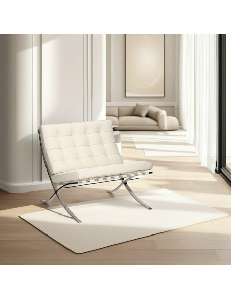 Fotel skórzany pikowany BA1 biały D2.Design | Luksusowy Design