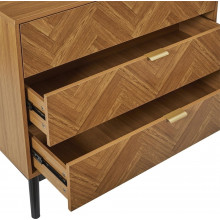 Komoda z 3 szufladami na nóżkach w jodełkę Felix 90x49cm Intesi