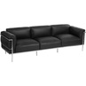 Stylowa Sofa skórzana 3 osobowa Soft GC 240 czarna D2.Design do salonu, poczekalni i kawiarni.