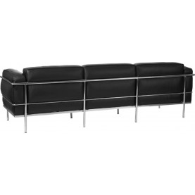 Stylowa Sofa skórzana 3 osobowa Soft GC 240 czarna D2.Design do salonu, poczekalni i kawiarni. 2