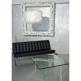 Stylowa Sofa skórzana pikowana 3 os. BA3 180 czarna D2.Design do salonu, poczekalni i kawiarni. 2