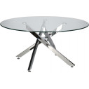 Stolik kawowy szklany glamour Amber 90cm transparentny / chrom Intesi