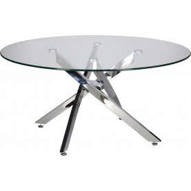 Stolik kawowy szklany glamour Amber 90cm transparentny / chrom Intesi 2