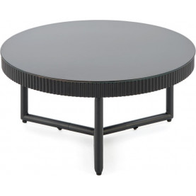 Stolik szklany okrągły Cosmo 60cm czarny Halmar 2