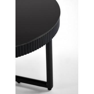 Stolik szklany okrągły Cosmo 60cm czarny Halmar
