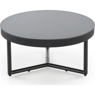 Stolik szklany okrągły Cosmo 60cm czarny Halmar