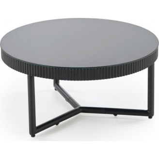 Stolik szklany okrągły Cosmo 60cm czarny Halmar
