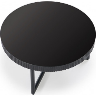 Stolik szklany okrągły Cosmo 60cm czarny Halmar