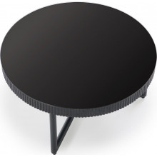 Stolik szklany okrągły Cosmo 60cm czarny Halmar