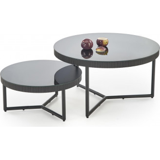 Stolik szklany okrągły Cosmo 60cm czarny Halmar