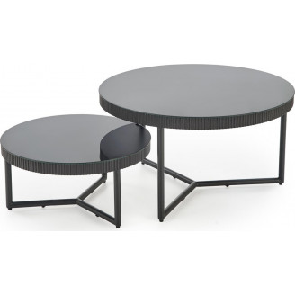 Stolik szklany okrągły Cosmo 60cm czarny Halmar