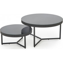 Stolik szklany okrągły Cosmo 60cm czarny Halmar