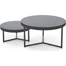 Stolik szklany okrągły Cosmo 60cm czarny Halmar