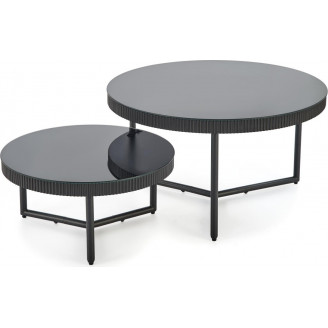 Stolik szklany okrągły Cosmo 60cm czarny Halmar