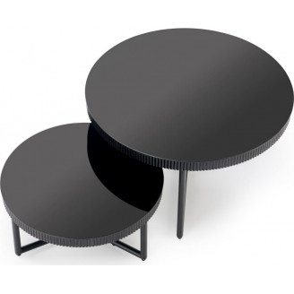 Stolik szklany okrągły Cosmo 60cm czarny Halmar
