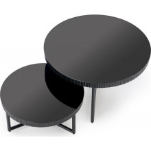 Stolik szklany okrągły Cosmo 60cm czarny Halmar