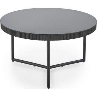 Stolik szklany okrągły Cosmo 80cm czarny Halmar