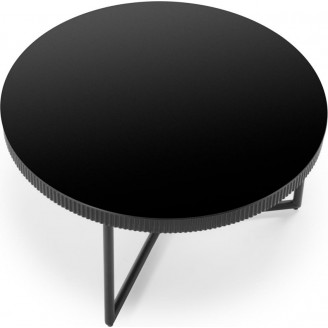 Stolik szklany okrągły Cosmo 80cm czarny Halmar