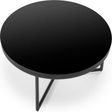 Stolik szklany okrągły Cosmo 80cm czarny Halmar