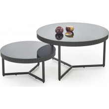 Stolik szklany okrągły Cosmo 80cm czarny Halmar