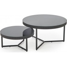 Stolik szklany okrągły Cosmo 80cm czarny Halmar