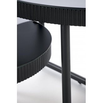 Stolik szklany okrągły Cosmo 80cm czarny Halmar