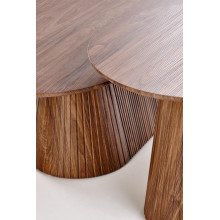 Stolik owalny na ryflowanej nodze Gisela 120x60cm orzech Halmar