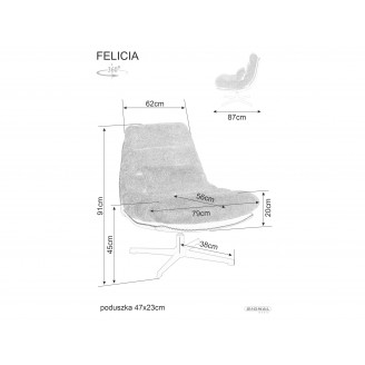 Fotel wypoczynkowy obrotowy Felicia ciemny szary Signal