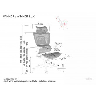 Fotel biurowy regulowany Winner Lux czarny Signal