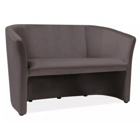 Sofa 2-osobowa welurowa TM-2 Velvet 126cm szara Signal