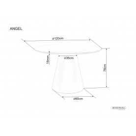 Stół okrągły na jednej nodze Angel 120cm dąb / kaszmir Signal 2