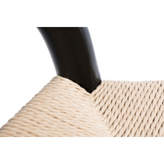 Stylowe Krzesło drewniane skandynawskie Wicker czarny/beż D2.Design do kuchni, salonu i restauracji.