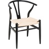 Stylowe Krzesło drewniane skandynawskie Wicker czarny/beż D2.Design do kuchni, salonu i restauracji.